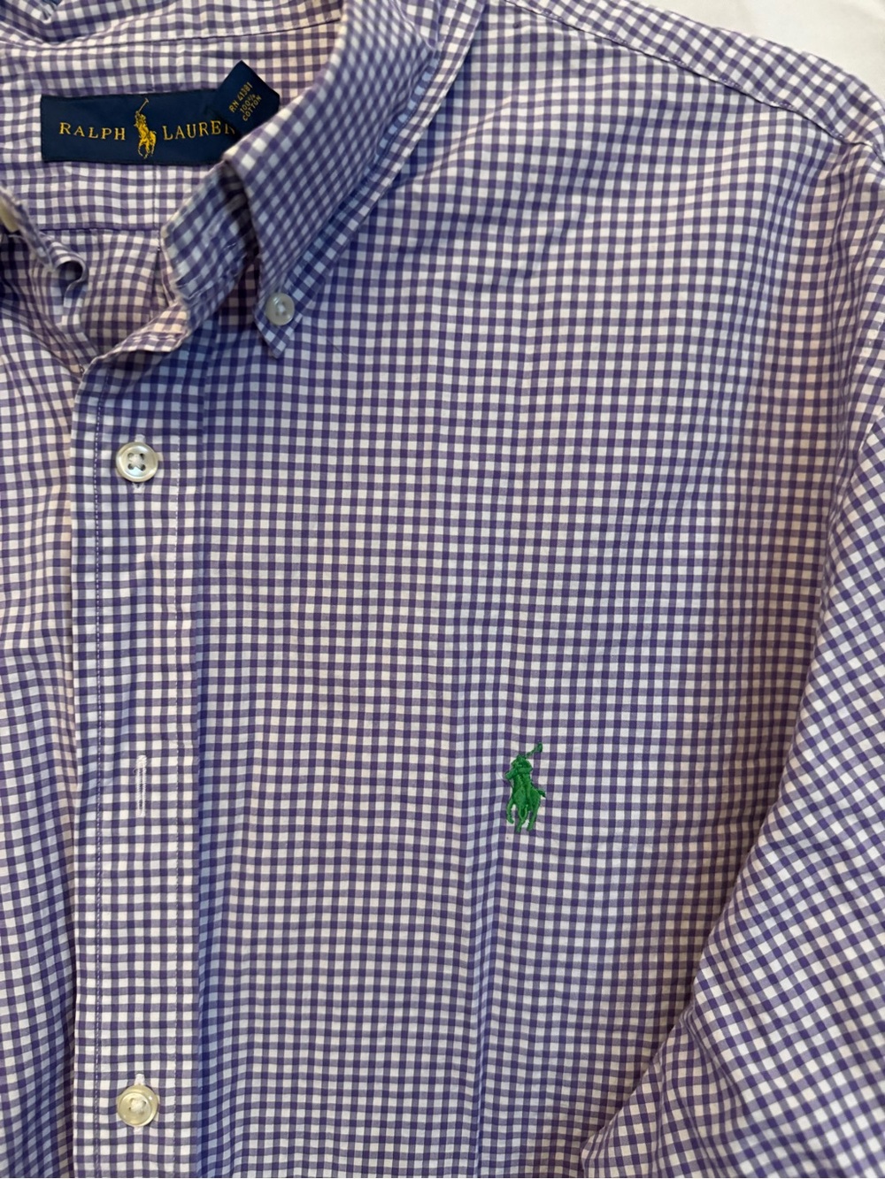 XXL Ralph Lauren Men’s Lavender Gingham Button-Down Shirt